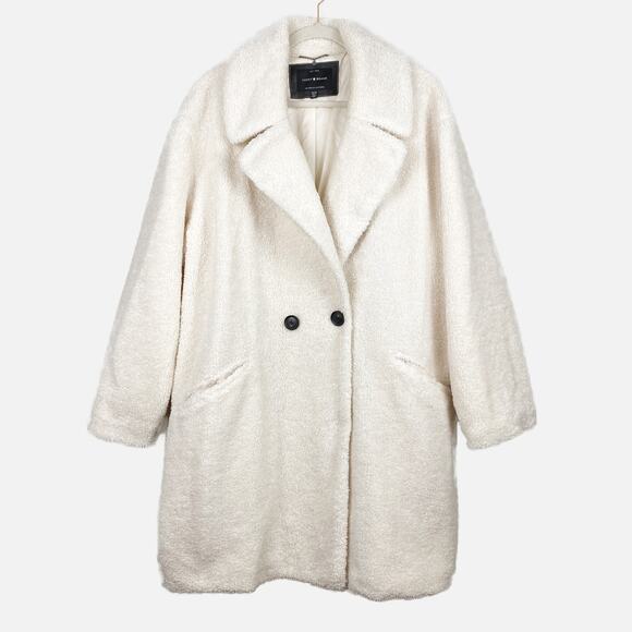 Lucky Brand Jackets & Blazers - Lucky Brand Double Breasted Faux Shearling Coat Off White Natural Cream Women 2X